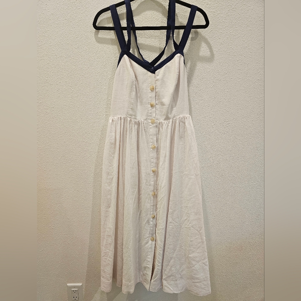 Maeve | Strappy Button-Front Midi Plus Size 8 Dress
